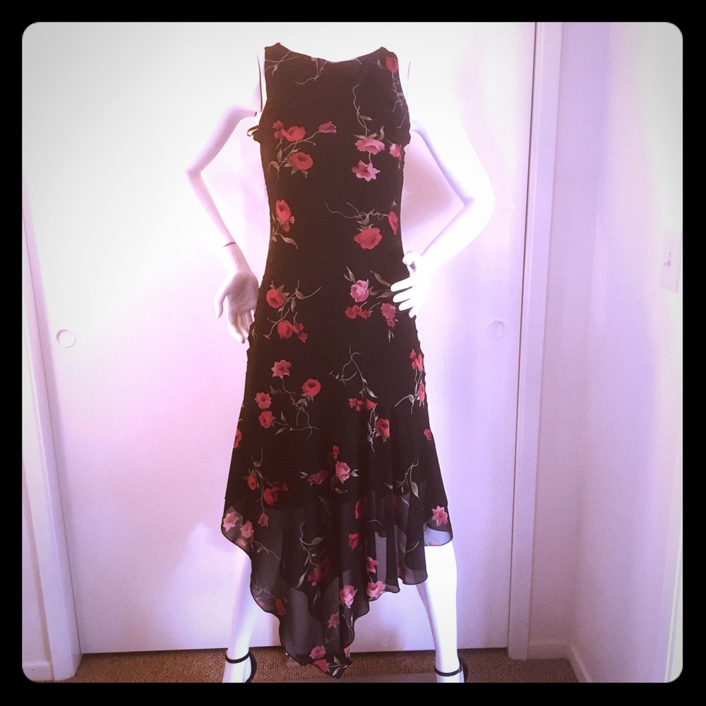 Asymetric cut long night dress